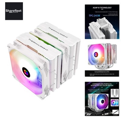 Peerless Assassin 120 White ARGB CPU Air Cooler,6 Heat Pipes, Dual 120mm TL-C...