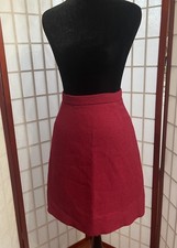 Hand made vintage Burgundy midweight wool blend a-line skirt. XS