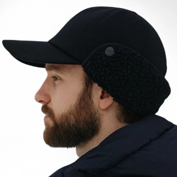 UGG Men’s Wool & Faux Shearling Trapper Hat Cap Convertible Snap Ear Flap L/XL