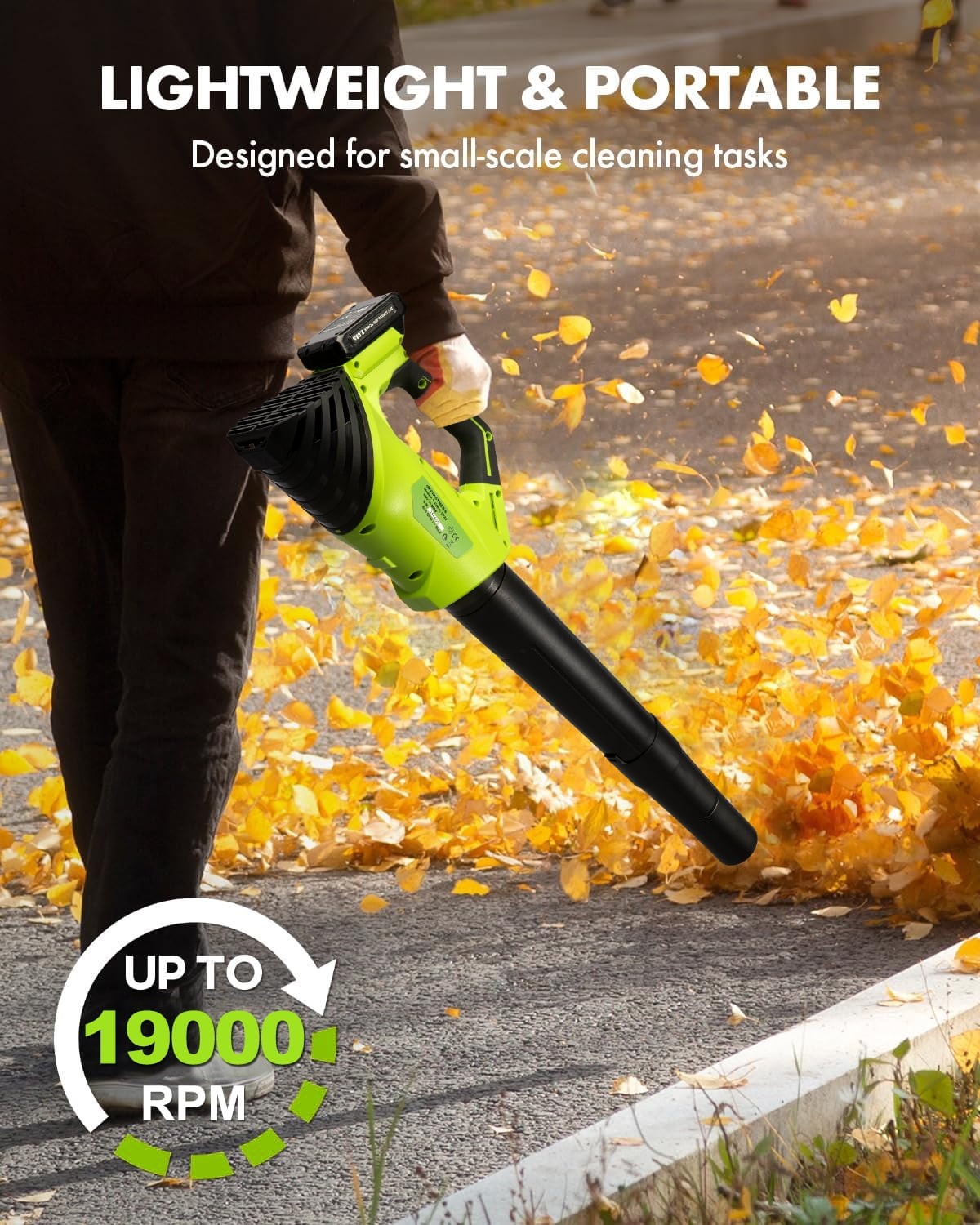 Firstness Leaf Blower,Electric Cordless Leaf Blower with 2 Batteries and Charger