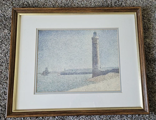 George Seurat The Lighthouse at Honfleur Framed Print 22x18