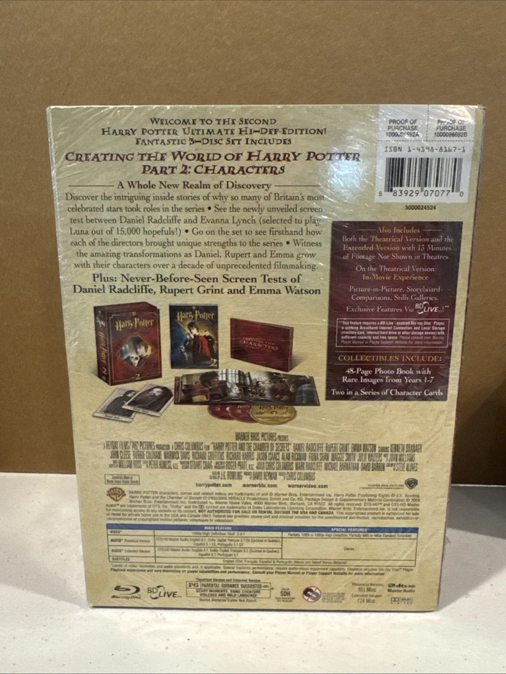 Harry Potter and the Chamber of Secrets 3-Disc Set, Ultimate Edition Sealed 2009 - Image 2 of 4