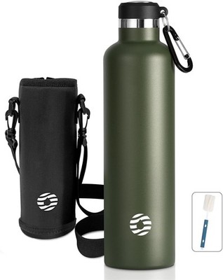 Trinkflasche Edelstahl 1L auslaufsicher BPA-frei für Sport Outdoor Uni Schule