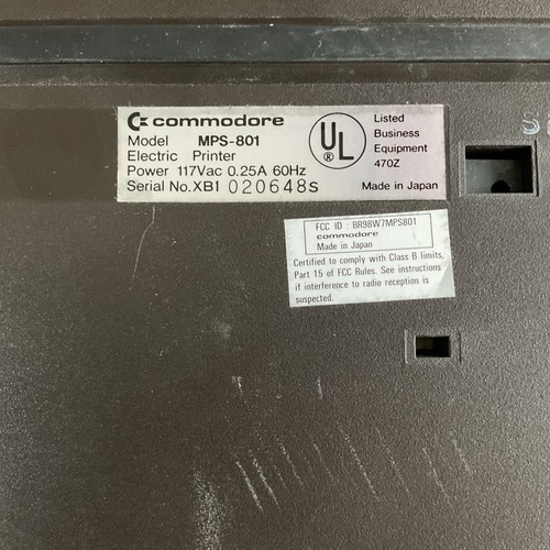 Commodore MPS-801 Dot Matrix Printer - Powers On - For Parts And Repair - Picture 10 of 13