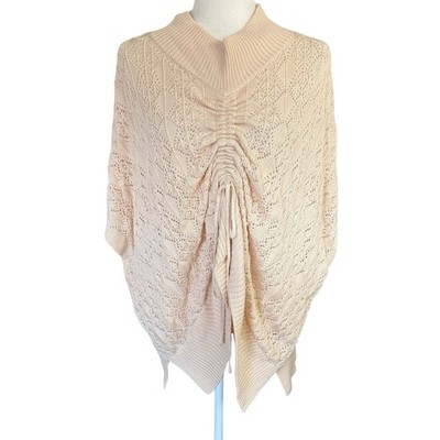 Kerisma Sweater Women's Gathered Crochet Ivory O/S Modal Bohemian NWT
