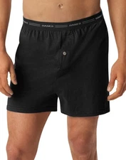 Hanes Mens Exposed Waistband Knit Boxer