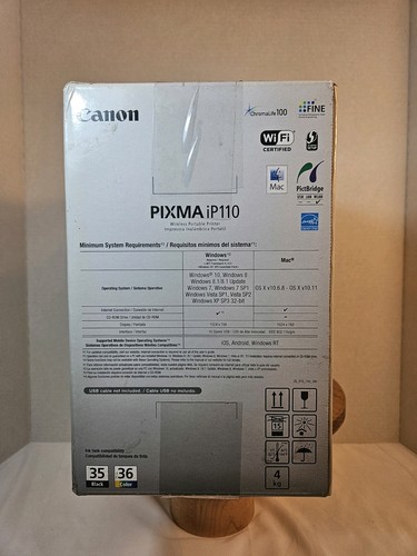 NEW Canon PIXMA iP110 Wireless Mobile Airprint Printer (9596B002) SEALED - Photo 4/6
