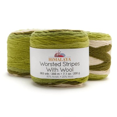 Premier Yarns Himalaya Worsted Stripes With Wool 3 pack ''Greens''