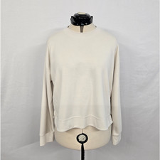 Athleta Super Soft Sweatshirt Women's L Cream Long Sleeve Crew Neck