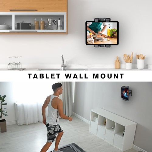 360 Degree Rotation Wall Mount Tablet Holder Stand for 4.7-13 Inch Tablets - Picture 5 of 7