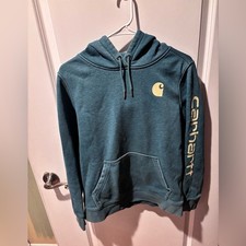 Carhartt Women's Teal Hoodie Size Medium 8-10