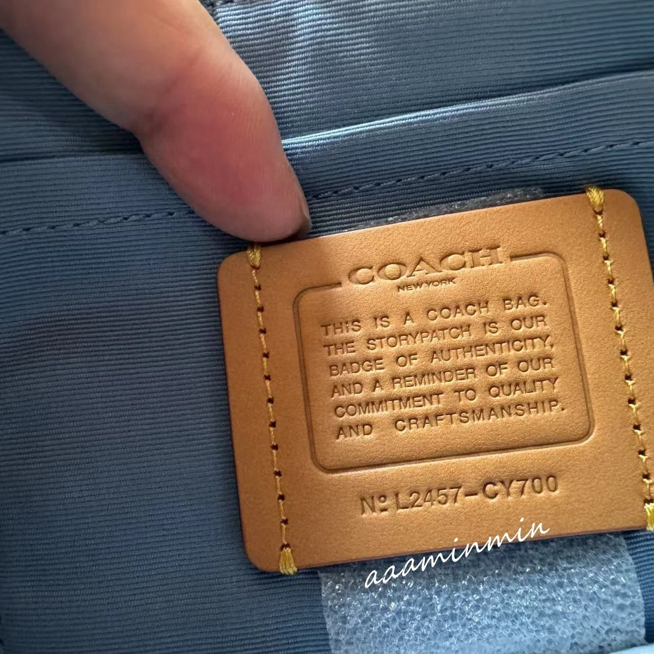 NUOVA borsa Coach Ashton Baguette in denim firmato CY700 (confezione originale)