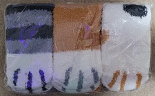 Cat Lady Box Fuzzy Paw Socks 3 pair NIP One Size Unisex