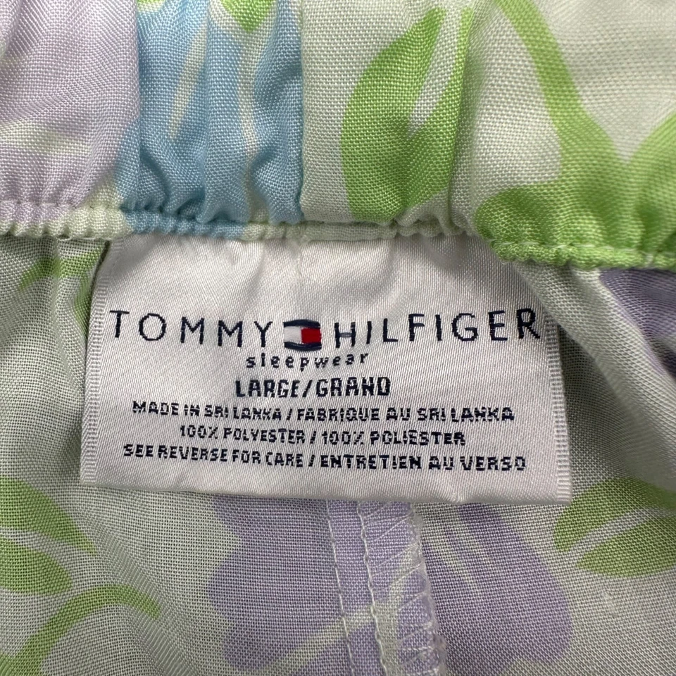 Conjunto de pijama floral grande Tommy Hilfiger púrpura azul verde ropa de dormir flor para mujer Foto 4 de 4