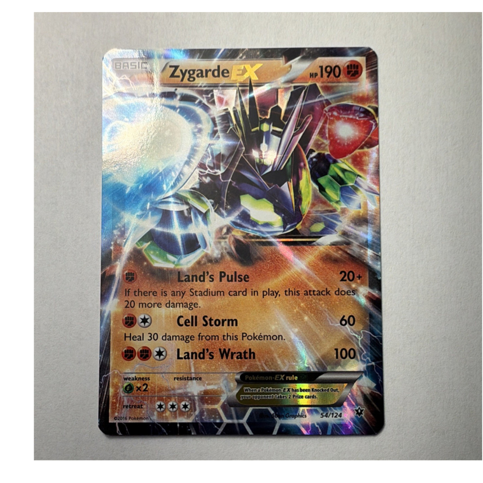 Pokémon Zygarde EX 54/124 Fates Collide Ultra Rare Full Art Holo Basic 190 MINT