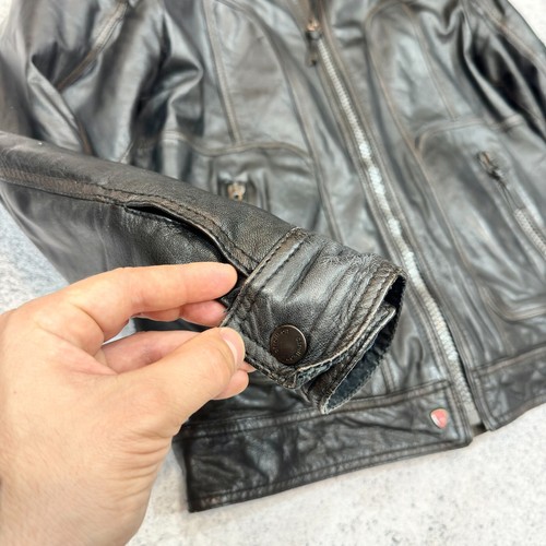 Strellson Mens Leather Jacket Wool Lining Size L 52 - Picture 5 of 12