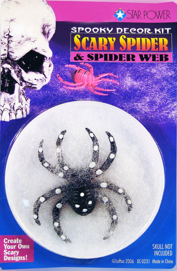FAKE SCARY REALISTIC SPIDER IN WEB BIRTHDAY PARTY DECORATION PROP CHILDRENS TOY
