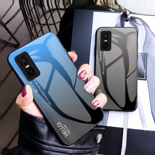 For Infinix GT 30 Pro, Luxury Gradient Back Glass Shell Soft Bumper Case Cover - 第 8/26 張圖片