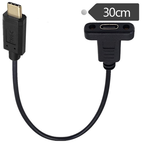 90 Degree Angled USB 3.1 Type C Male to USB Type-C Female Panel Mount Data Cable - 第 2/26 張圖片