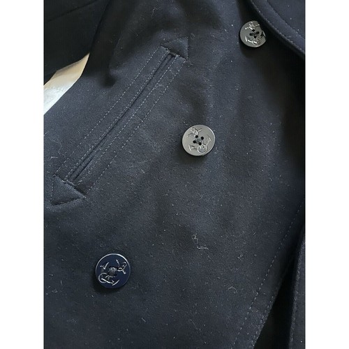 Vtg 2007 Old Navy Men Sz S Premium Wool Double Breasted Navy Flannel Peacoat - Picture 13 of 14