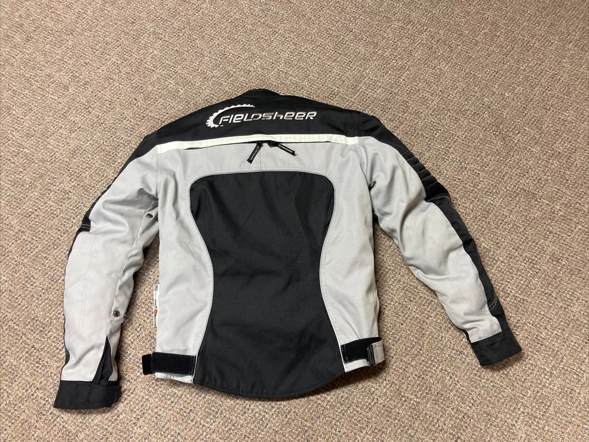 Fieldsheer Jacket Womens 8 Blk Gray Motorcycle Armor Lined Padded