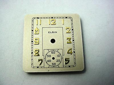 Elgin 24.85mm by 23.8mm Watch Dial Pearl Vintage Subdial 6.9mm Gold Numeral Mrks