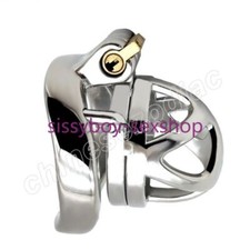 New Stainless Steel Short Male Chastity Cage Metal Lock Ball Stretcher Restraint