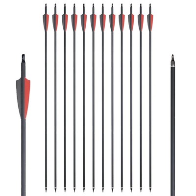 6/12/24PCS Mixed Carbon Arrow Diameter 7.8mm Spine 500-550 with 3inch Feather
