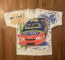Vintage Jeff Gordon Nascar All Over Print Front And Back T Shirt 1997 Large 90s