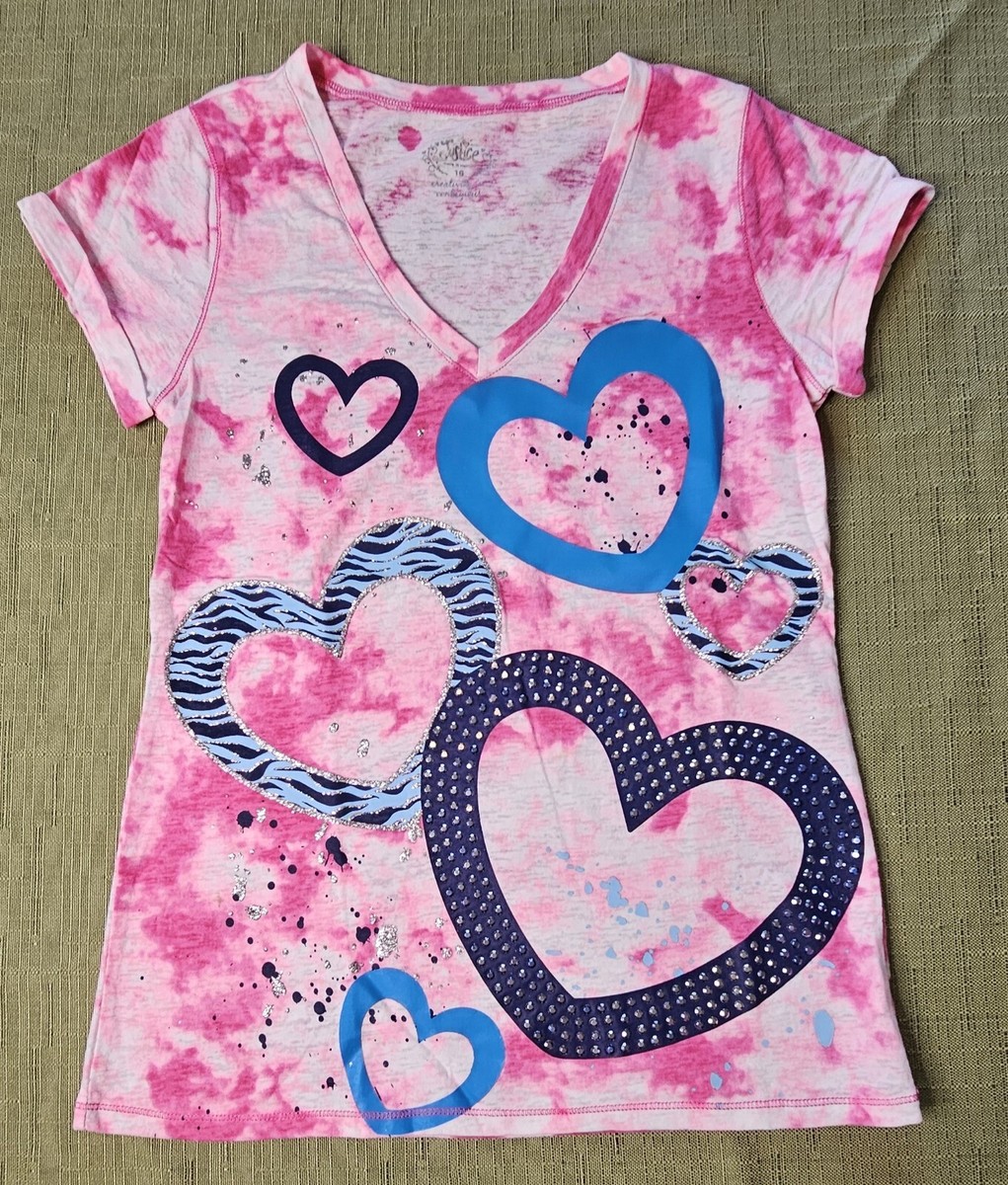 T-shirt Boxy Justice Manches Courtes Pour Fille - Taille 10, Couleur Rose Changeante, Neuve Avec étiquettes
