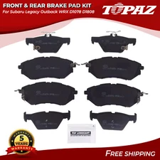 Front Rear Ceramic Brake Pads for Subaru Legacy Outback 2015-2019 WRX 2016-2019