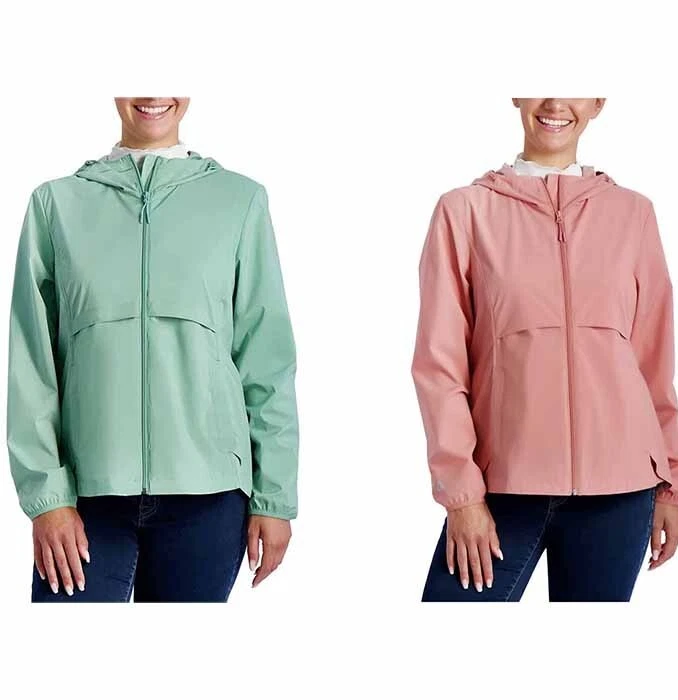 Gerry Women's Rain Jacket Packable Lightweight Full Zip Sizes M L Green Pink
Opens in a new window o