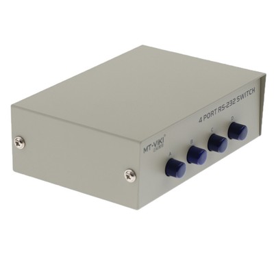 Es-Tune Metal Housing 4 Ports Manual Pc Printer Db9 Pin Serial Rs232 Switch Box