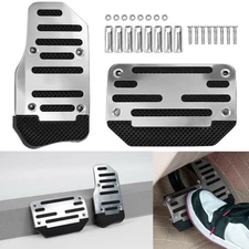 SILVER Non-Slip Automatic Gas Brake Foot Pedal Pad Cover Car Accessories Parts &
