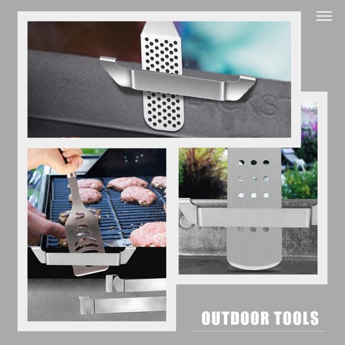 2 Pcs BBQ Tool Fixing Rack Grill Accessories Stainless Steel Utensils - Picture 9 of 12