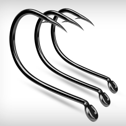 100pcs Octopus Fishing Hook High carbon Steel Black fishhook Saltwater Bass - Picture 6 of 13