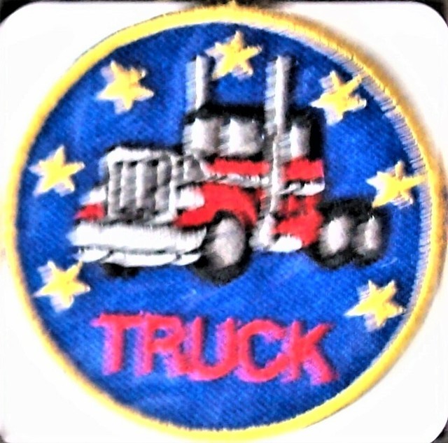 1 Semi Work Truck Red Iron-On Colorful Applique Dill Buttons of America Patches 1 Semi Work Truck Red Iron-On Colorful Applique Dill Buttons of America Patches