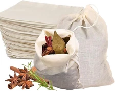 50PCS Spice Bags for Cooking-Reusable Tea Bags,Reusable Sachet Drawstring Packin