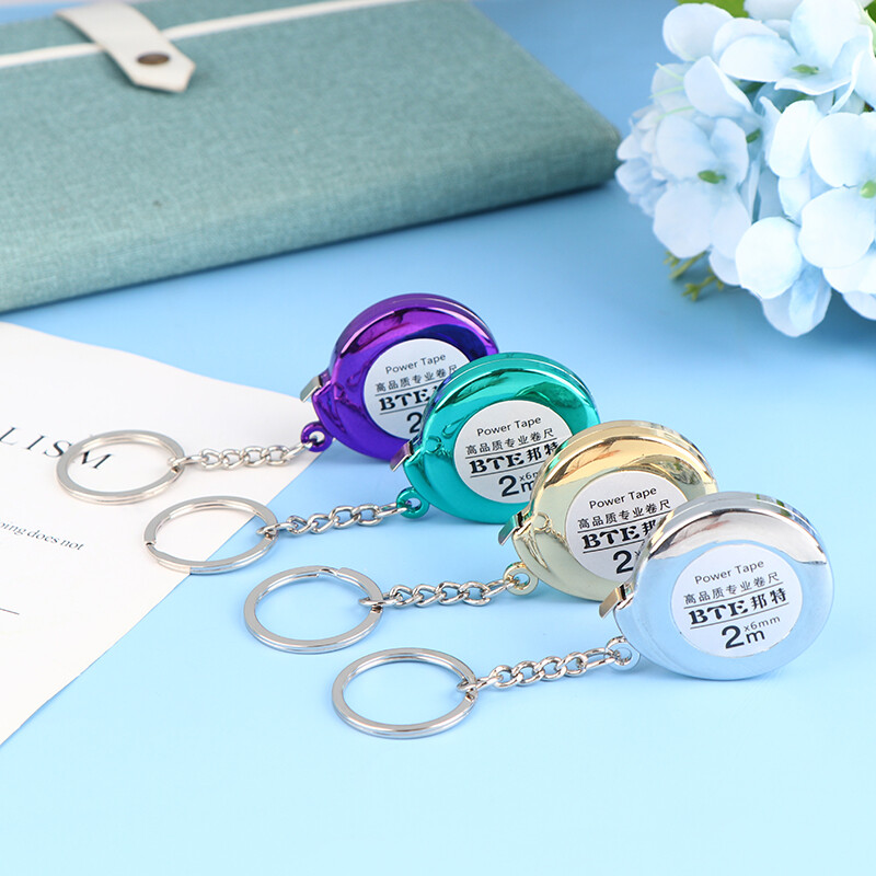 Mini Keychain Tape Measure 2m Delicate Measure Gift Small Steel Ruler