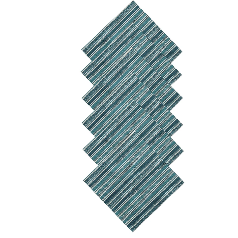 Juego de servilletas de tela de gasa 100 % algodón con estampado de bloques de mano indio a rayas de 24 piezas Foto 4 de 4