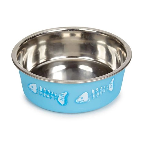 Stainless Steel Dog Dish Fun Print Feeding Bowls Non Slip Rubber Base - Picture 99 of 132