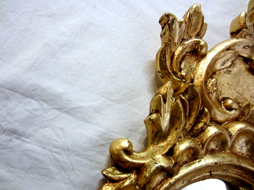 Specchio legno intagliato e dorato a foglia- stile Barocco - Foto 7 di 18