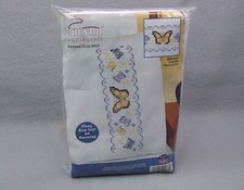 Janlynn Stamped Cross Stitch Pillowcase Pair Kit 21-0937 Butterflies