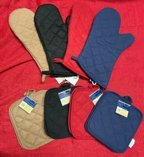 Cotton Pot Holders Sets Oven Mits Mitt Glove Brand New Heat Resistant Protector