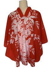 Sand Pebble of Hawaii Beach Red Floral Women’s Top Blouse Made In USA 🇺🇸