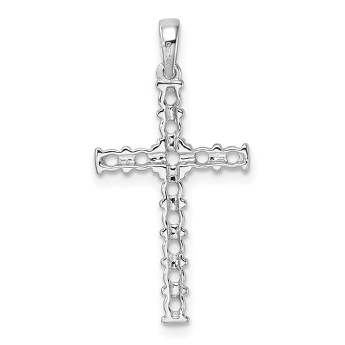 14k White Gold Latin Cross Pendant Mounting Bracelet Necklace - Picture 3 of 5