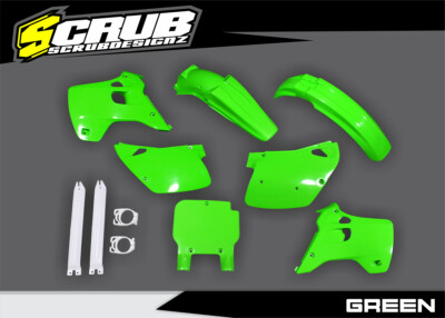 Kawasaki KX125 KX250 1992 1993 Green Plastic Body Kit with