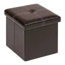 Folding Storage Ottoman Faux Leather Footrest Seat Coffee Table Toy Chest Kids r