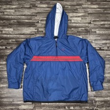 Vintage 90s Nike Windbreaker Jacket Blue Red Youth XL Adult Small VTG Hooded