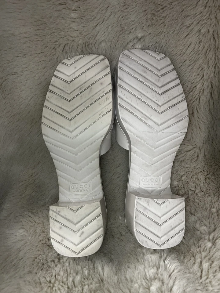 Tacón deslizante de goma blanco Gucci Mystic - talla 37 Foto 4 de 4